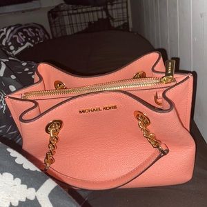 Coral color handbag